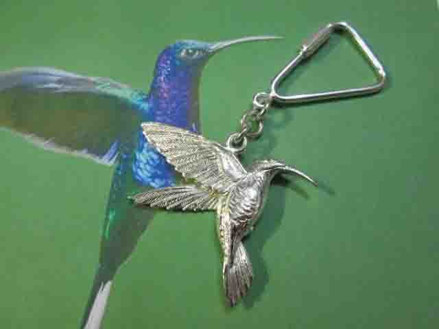 Colibrì - Portachiavi (Argento) - Hummingbird - Keyring (Silver)