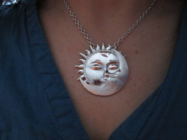 Sole e Luna con Catena - Ciondolo (Argento) - The Sun and the Moon with Chain - Pendant (Silver)