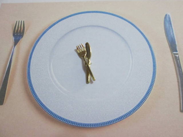 Forchetta e Coltello - Spilla (Oro) - Fork and Knife - Pin (Gold)