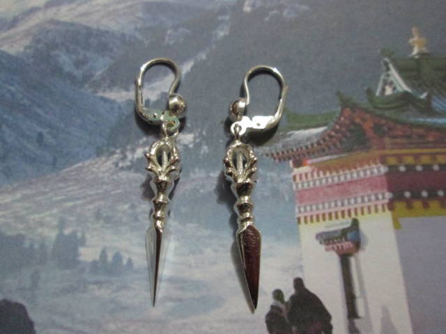 Phurba Tibetano - Orecchini (Argento) - Tibetan Phurba - Earrings (Silver)