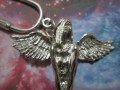 Donna Angelo con Teschio - Portachiavi (Argento) - Winged Lady with Skull - Keyring (Silver)