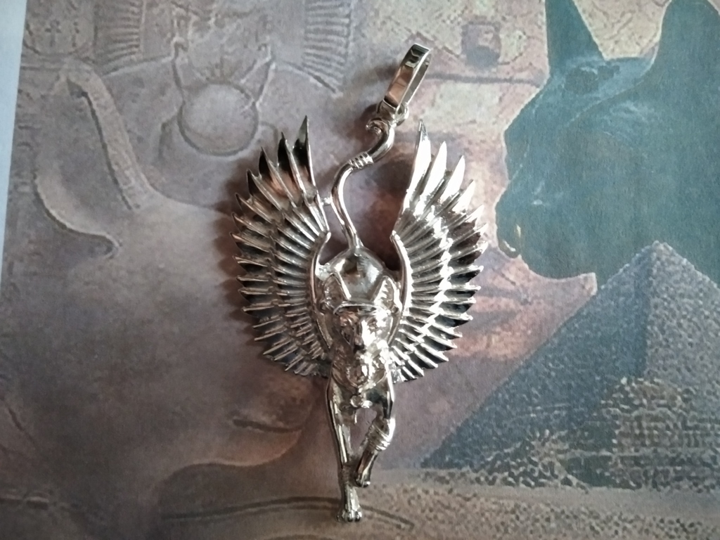 Bastet Alata - Ciondolo (Argento) - Winged Bastet - Pendant (Silver)