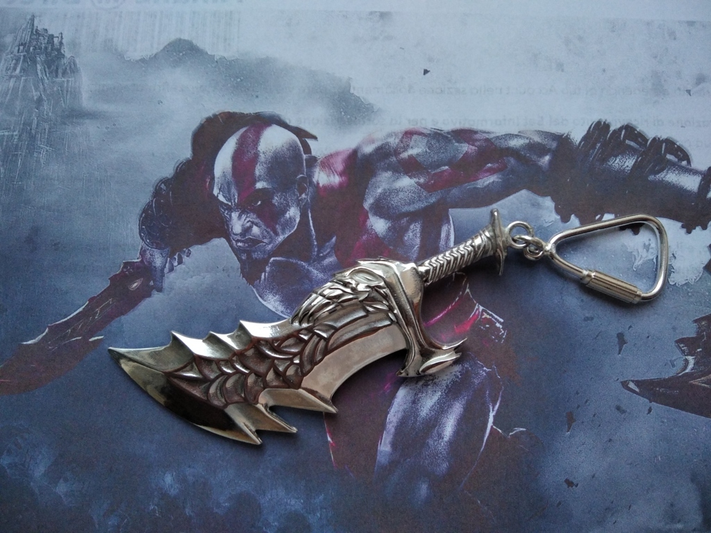 Lama del Caos di Kratos - Portachiavi (Argento) - Kratos Chaos Blade - Keyring (Silver)