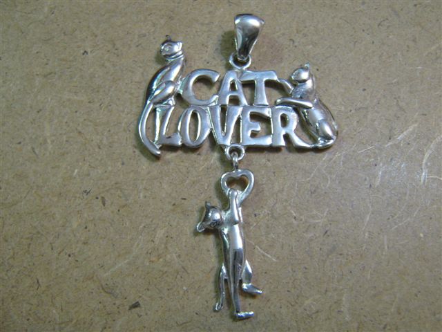 Cat Lover - Ciondolo (Argento) - Cat Lover - Pendant (Silver)