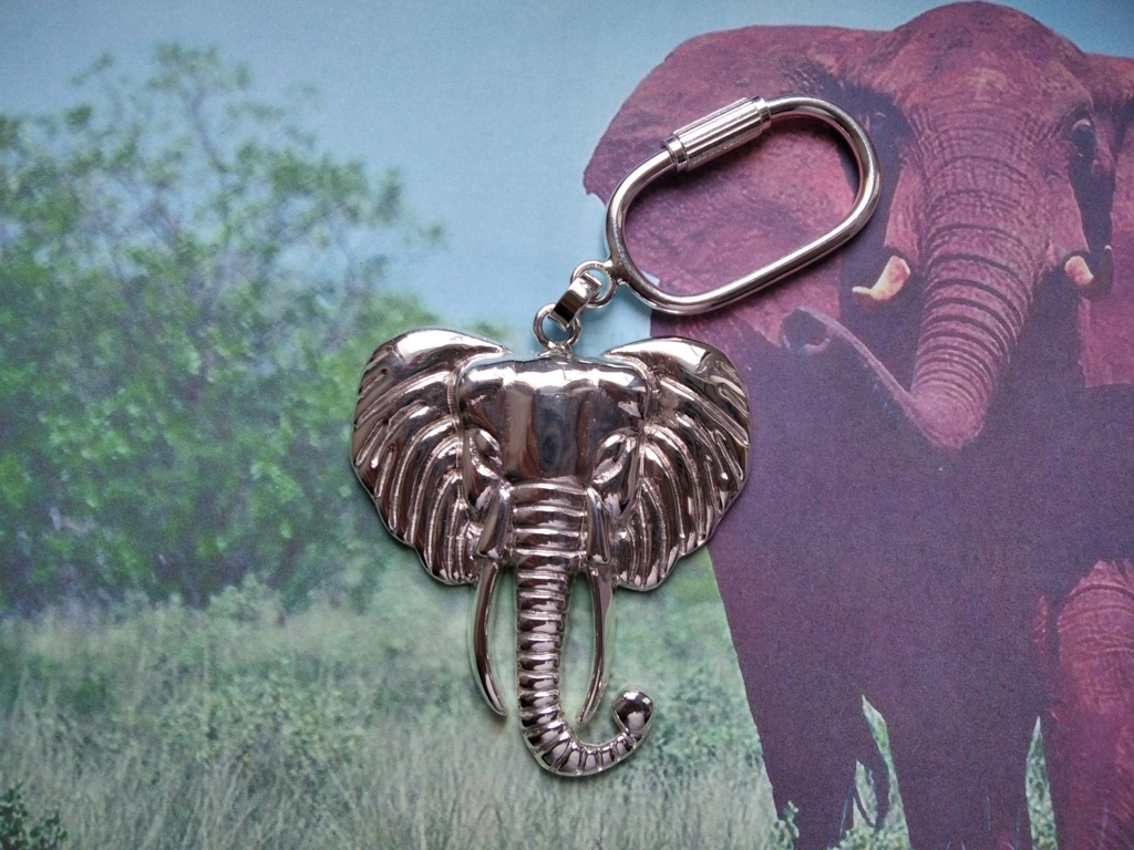 Elefante - Portachiavi (Argento) - Elephant - Keyring (Silver)