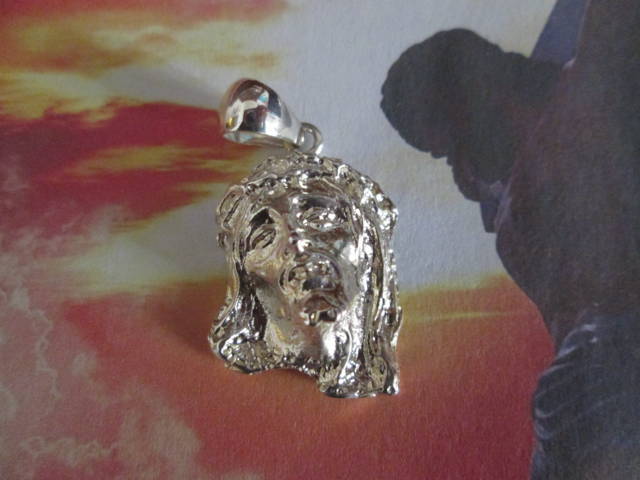 Testa di Gesù Cristo 3D Scolpita (Argento) - Head of Jesus Christ 3D Sculpted (Silver)